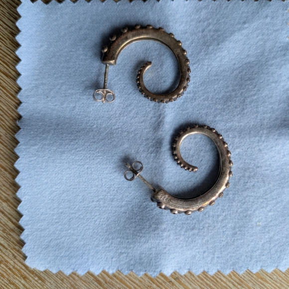 Sterling Silver Octopus Earrings - Picture 3 of 3